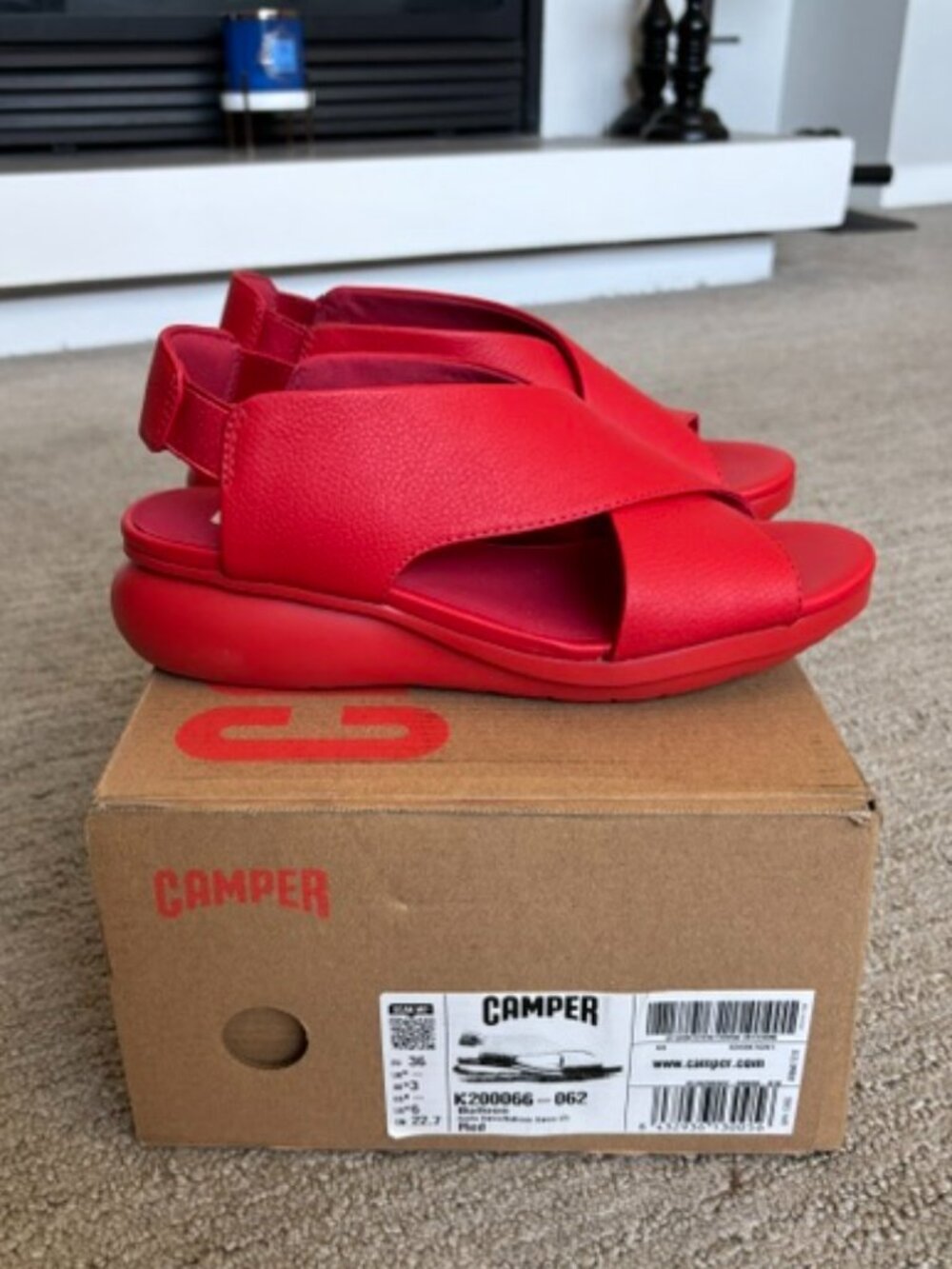 Camper Women's Balloon Slingback Wedge Sandals in Perfect Condition